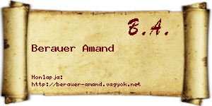 Berauer Amand névjegykártya